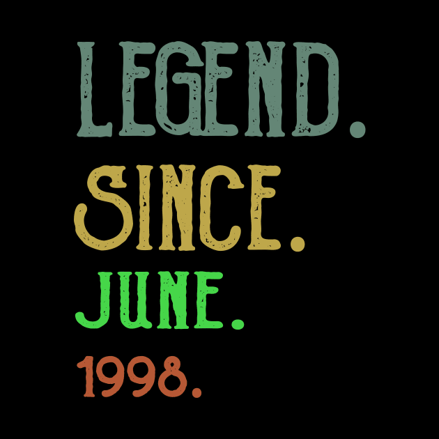 Legend Since June 1998 21th Birthday 21 Years Old Shirt by Trendy_Designs