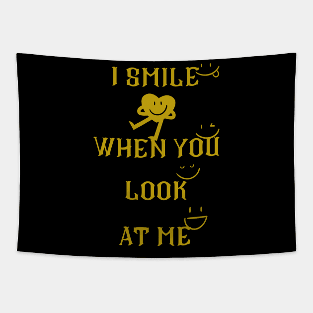 i smile when you look at me Tapestry by crearty art