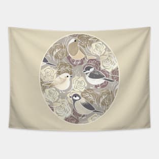 Little Bird Botanical - taupe Tapestry