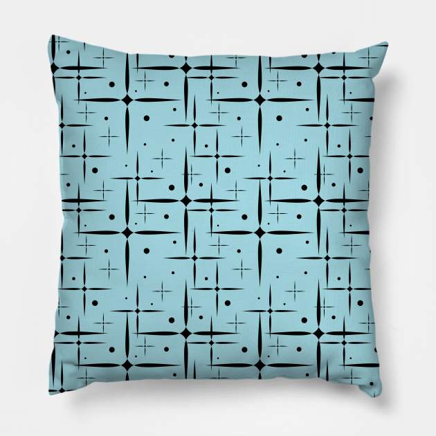 Blue northern star design pattern Pillow by ArtMorfic