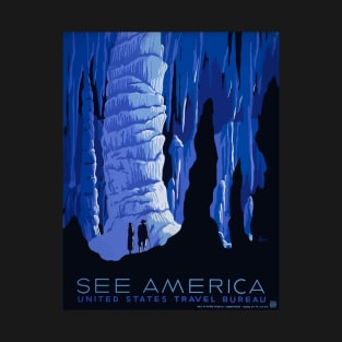 "See America" - Cave Travel Poster T-Shirt