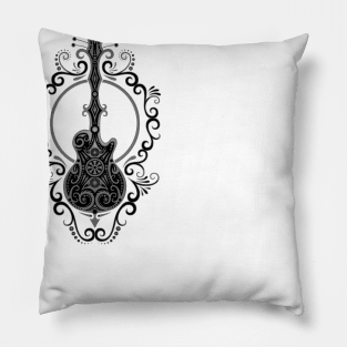 Intricate Dark Electric Guitar Design Pillow