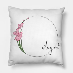 August Flower Months Pillow