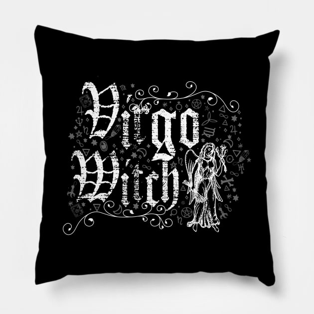 Virgo Zodiac sign Witch craft vintage distressed Horoscope Pillow by Nemons