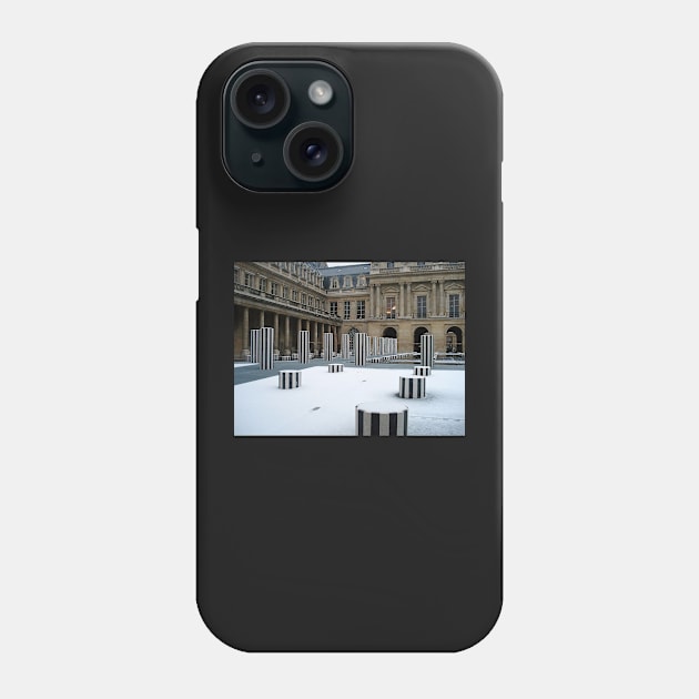 Paris Snow at Palais-Royal Phone Case by BlackBeret