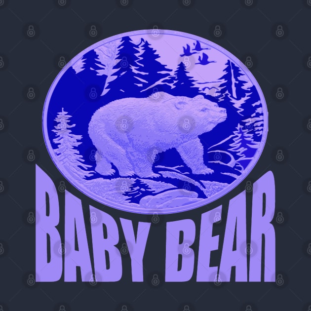 Blue Woodland Baby Bear Camping Cub by taiche