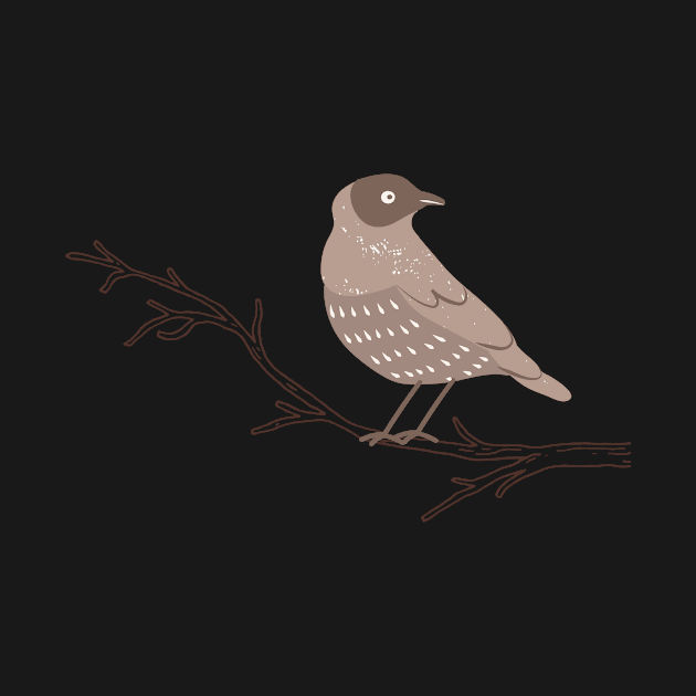 Bird on A Branch Minimal  Boho Warm Colours  Design by zedonee