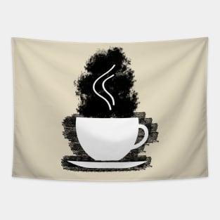 hot coffee in a warm coffee cup Tapestry