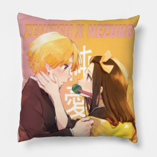 Wallpaper Zenitsu X Nezuko Demon Slayer Kimetsu No Yaiba Pillow Teepublic Free