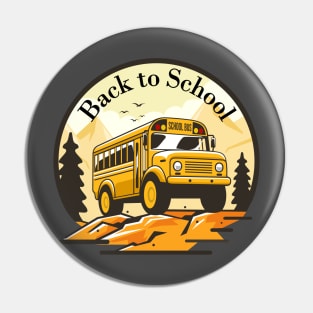 Back to school with bus yellow Pin