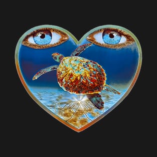 Sea turtle eye heart love T-Shirt