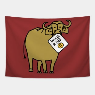 Gold Ox with Anti Drugs Message Tapestry