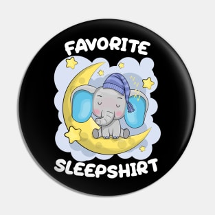 Cute Little Elephant Sleeping on the Moon Nap Favorite Sleep time Pajama Pin