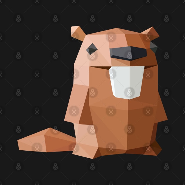 Cute Beaver Polygon With Big Teeth by TeesHood