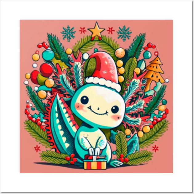 Funny Christmas Axolotl - Christmas Axolotl - Posters and Art