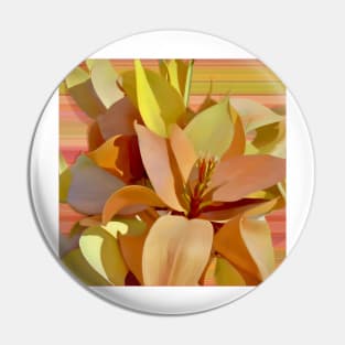 Tan Lily on Stripes Pin