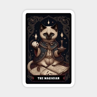 Siamese Cat The Magician Tarot Card Magnet