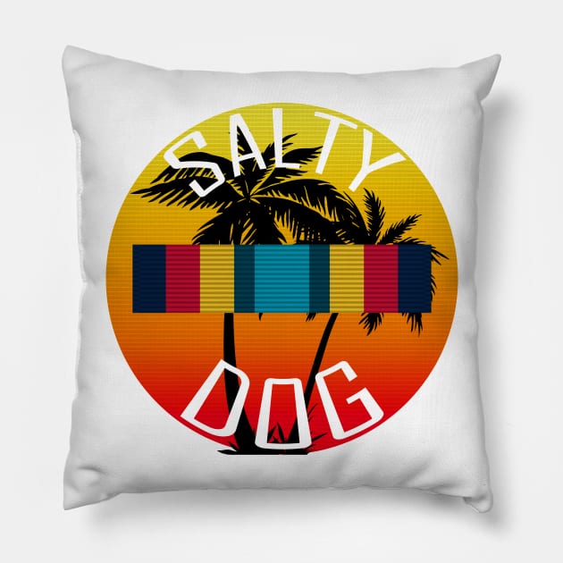 Salty Dog American Navy Sea Service Ribbon Pillow by Sneek661