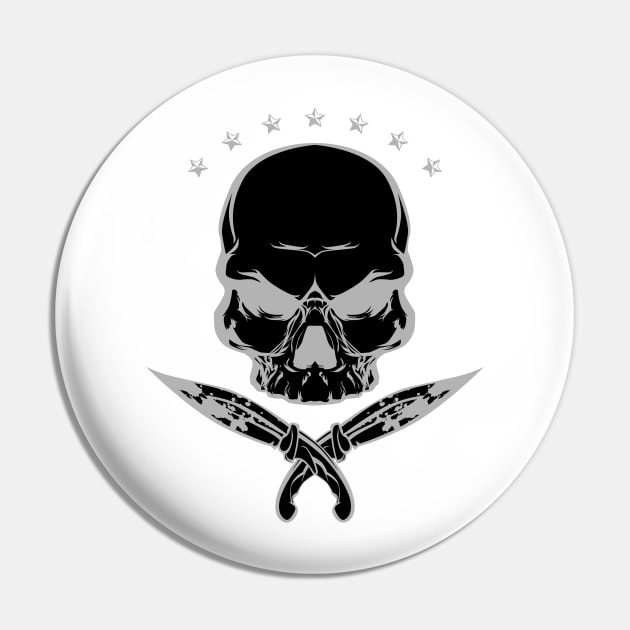 Skull & Knives Pin by viSionDesign