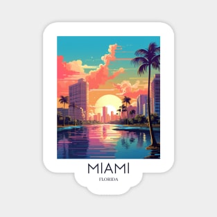 A Pop Art Travel Print of Miami Florida - US Magnet