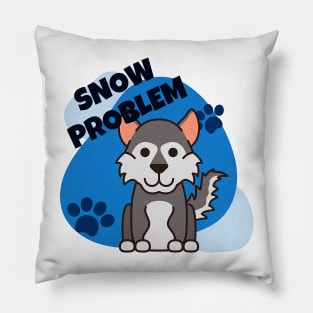Snow Problem Husky Malamute Sled Dog Pillow