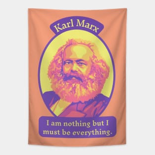 Karl Marx Portrait and Quote Tapestry