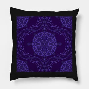 Seamless Ornamental Repeat Pattern - Botanical | Mandala | Baroque-Inspired | Boho Luxe Pillow