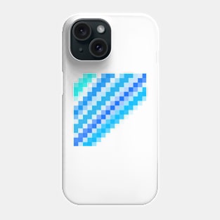 Blue pixel wave Phone Case