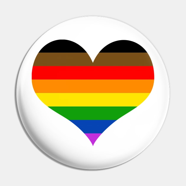 Black and Brown Rainbow Pride Heart Pin by teamalphari