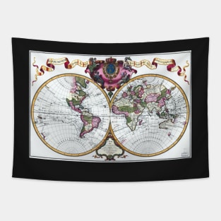 World map wall art 1720 dorm decor mappemonde Art Print Tapestry