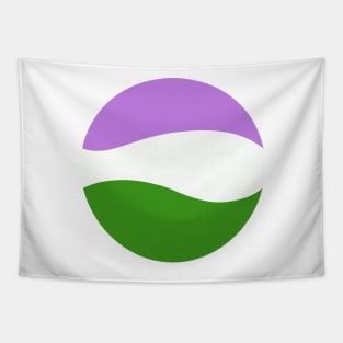 Genderqueer Waves Circle Tapestry