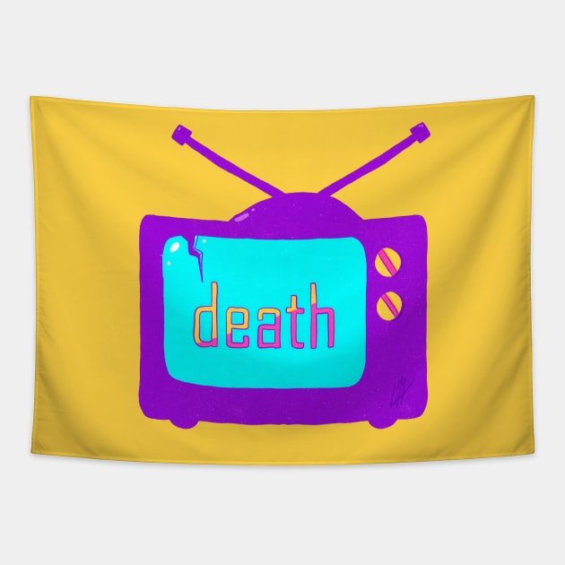 Death by TV Tapestry by Lhollowaydesign