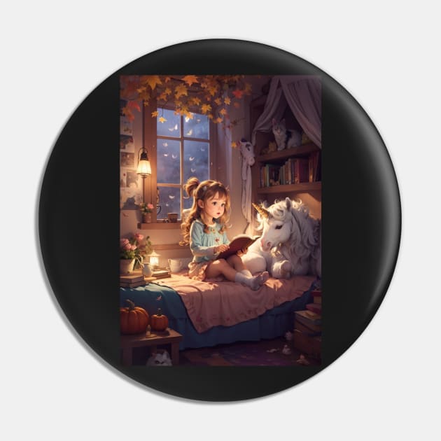 Cozy Reads in a Magical World Pin by DaffodilArts