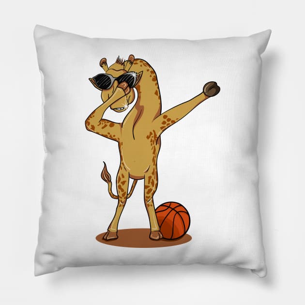 'Dabbing Giraffe Basketball' Funny Dabbing Gift Pillow by ourwackyhome