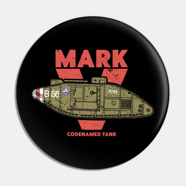 MARK V LANDSHIP - WW1 Tank Pin by Distant War