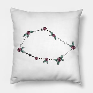 Vela (Sails) Constellation Roses and Hearts Doodle Pillow