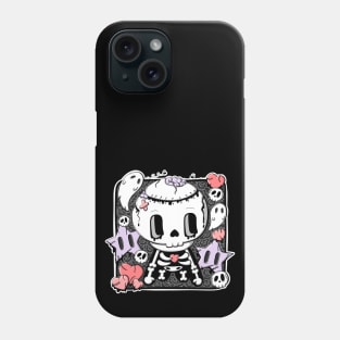 Bones the zombie skeleton in kawaii style Phone Case