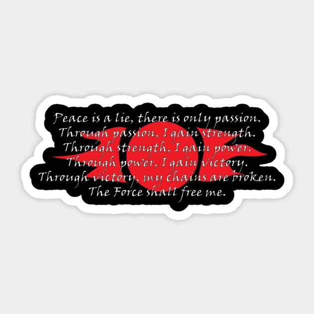 Sith Code Star Wars Sticker Teepublic It was an inversion of the jedi code, a set of rules for members of the jedi order. teepublic