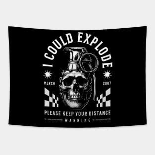 Grenade Skull | Explode | T Shirt Design Tapestry