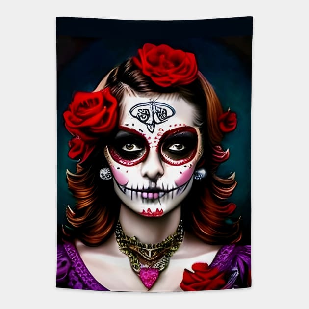 Horror Pin Up Girl Tapestry by animegirlnft