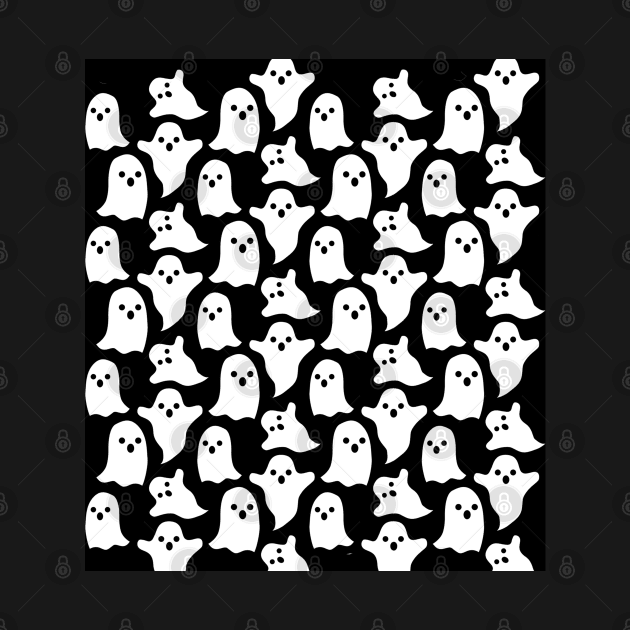 Black and white Halloween pattern design by Spinkly