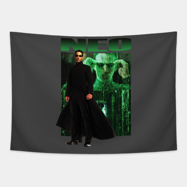 Neo The Matrix Retro Movie Tapestry by LOVILOVI