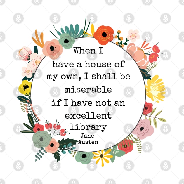 Pride and Prejudice Jane Austen Quote for Book Lovers by Hopscotch Shop Gifts