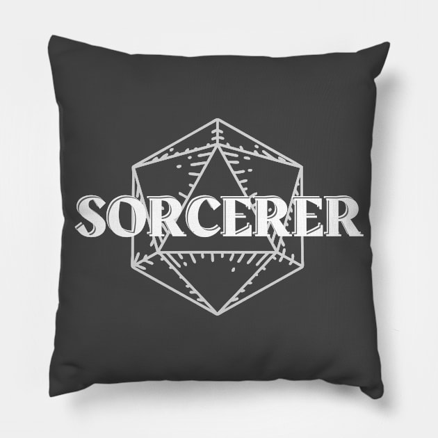 Sorcerer DnD D20 Symbol Print Pillow by DungeonDesigns