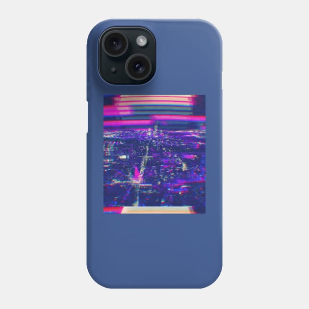 night city glitch vhs retro Phone Case by lofi_retrowave