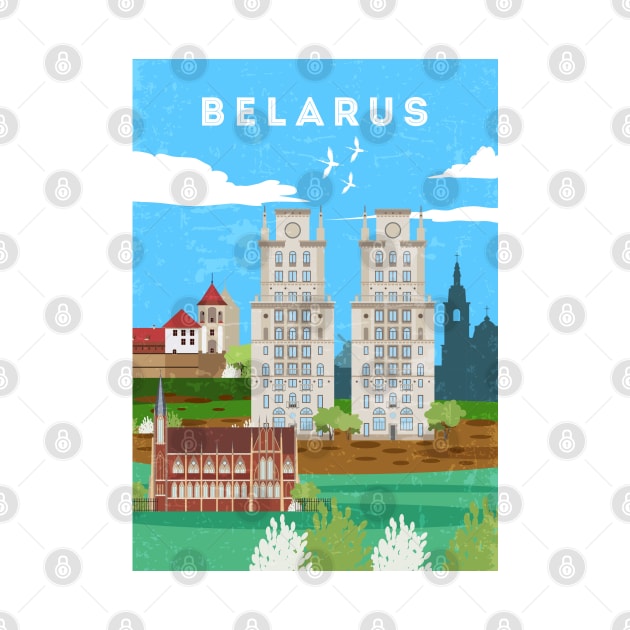 Minsk, Belarus.Retro travel poster by GreekTavern