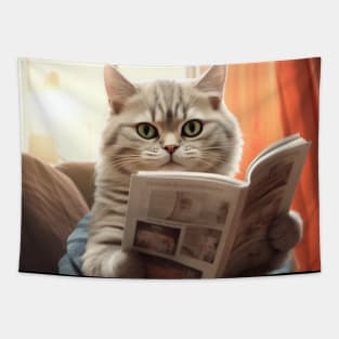 Scholarly Paws: Kitten's Quiet Afternoon Tapestry