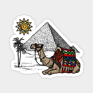 Camel and the pyramids Magnet