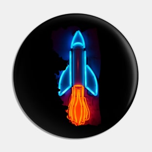 neon rocket Pin