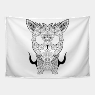 White and Black Cat Scratch Tapestry